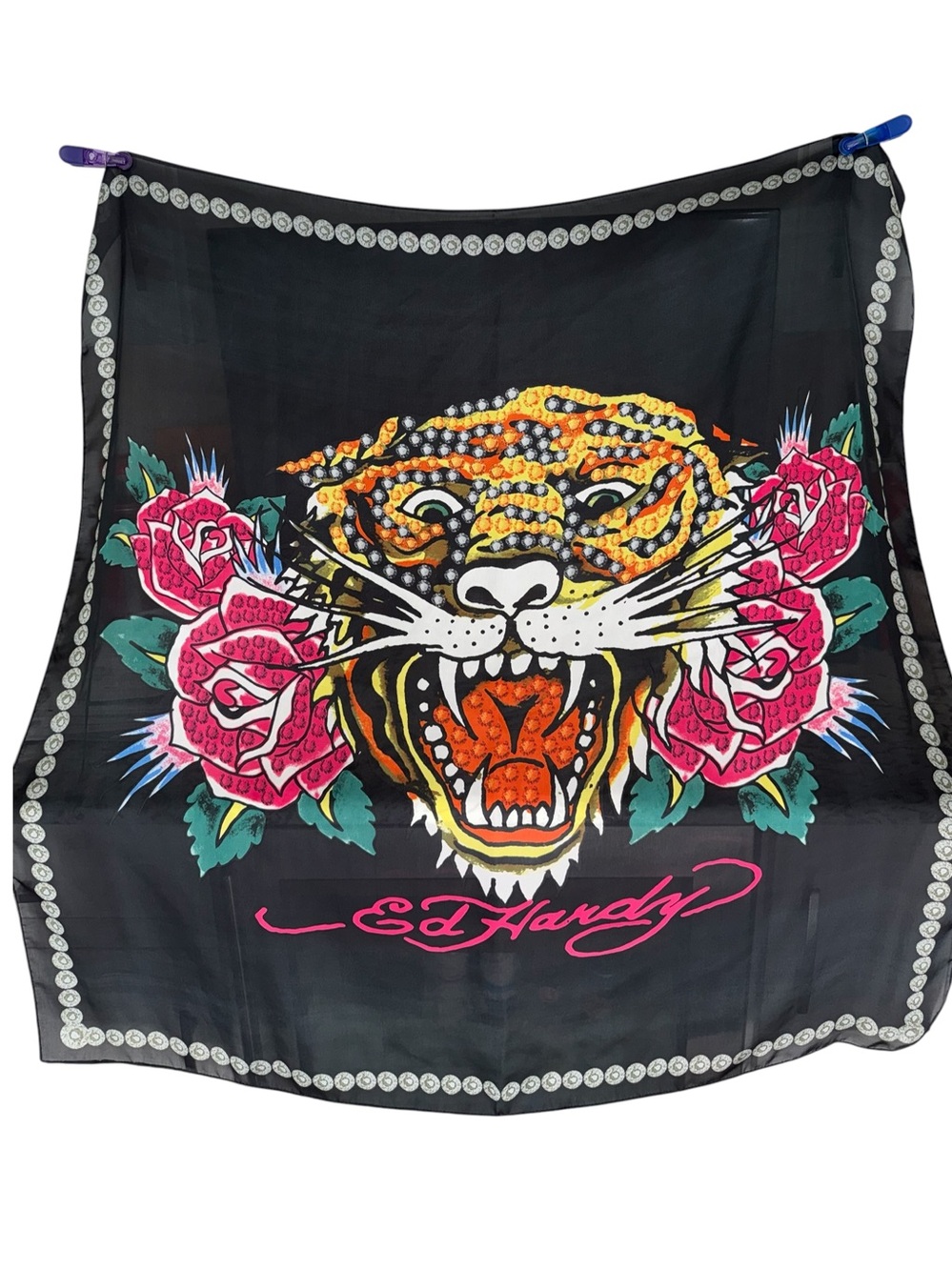 Ed Hardy Ferocious Tiger 43” x 43” Scarf